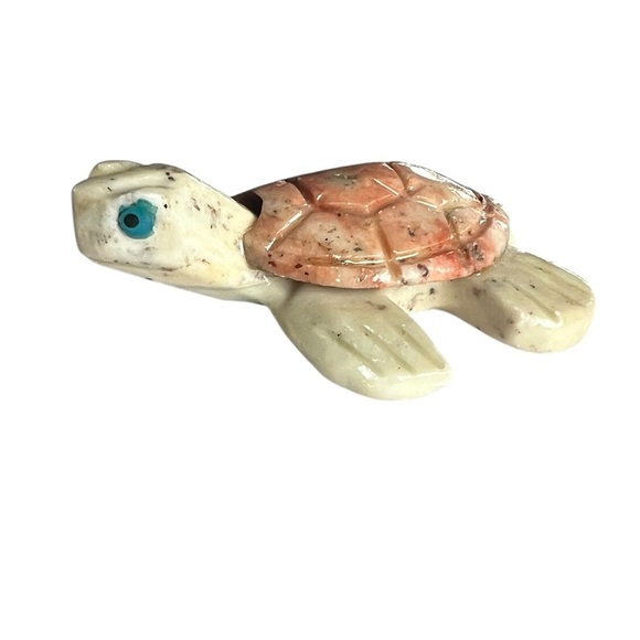 Carved Soapstone Turtle Good Luck Sea Turtle Miniature - Picture 1 of 6